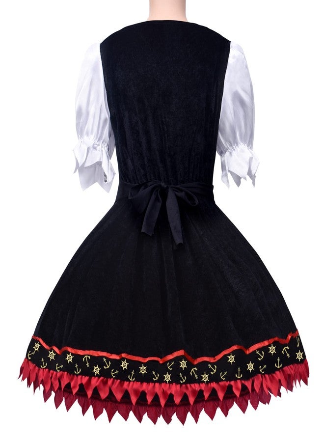 ZZIHAN Toddler Girls Pirate Costume - Princess Dress with Hat, Belt, Eye Patch & Pirate Gems Toys, Great for Halloween, Dress-Up or Birthday Party, 3-4T - Image 4